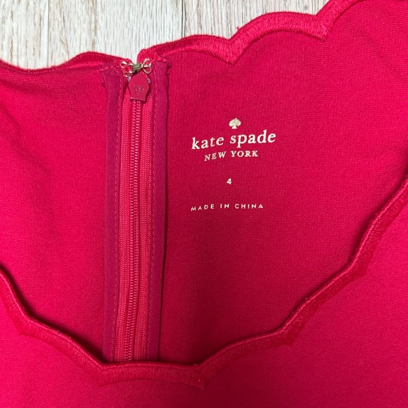 Kate Spade Dress Red Scalloped - Picture 2 of 6
